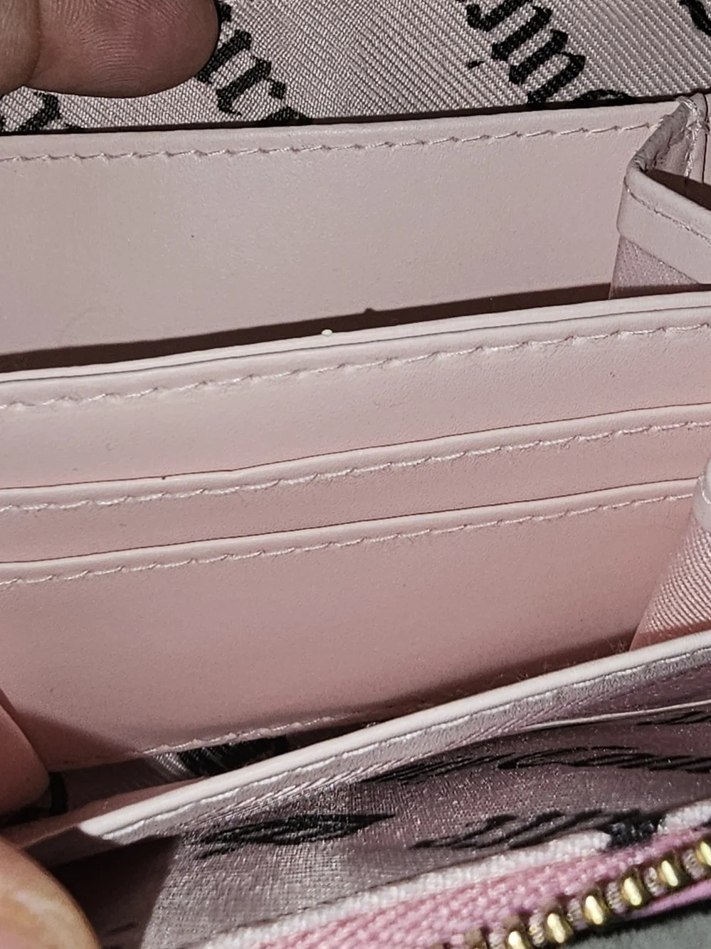 Juicy Couture Black & Pink Embroidered Zip Around Wallet